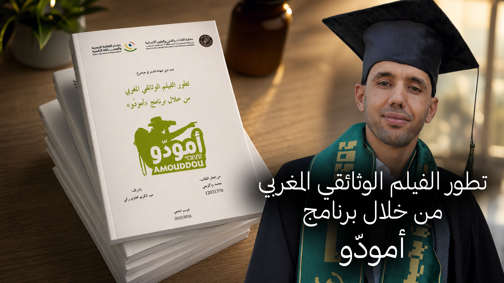 مناقشة بحث الماستر للطالب محمد واكريمي في موضوع: تطور الفيلم الوثائقي المغربي من خلال برنامج أمودّو